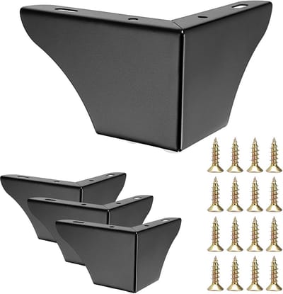 Set van 4 Zwarte Driehoek Meubelpoten voor Kast en Tafel - 8 cm Staal
