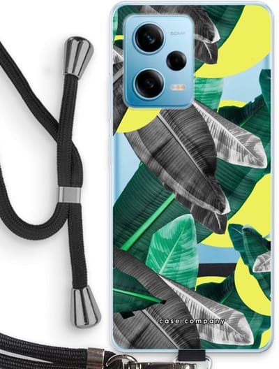 Case Company® - Hoesje met koord geschikt voor Xiaomi Redmi Note 12 Pro 5G hoesje met Koord - Fantasie jungle - Telefoonhoesje met Zwart Koord - Bescherming aan alle Kanten en Over de Schermrand