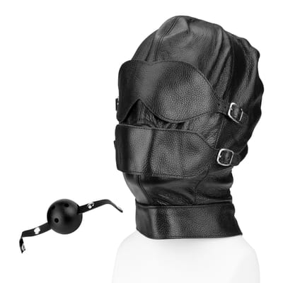 Rimba - Leren Masker Met afneembare gag En oogdelen