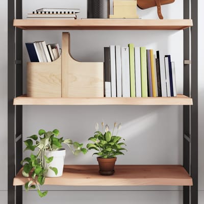vidaXL - Wandschap - 80x50x(2-4) - cm - onbehandeld - massief - eikenhout