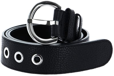 abro Leren Riem Leather Adria Eyelets Belt W95 Black / Nickel Zwart