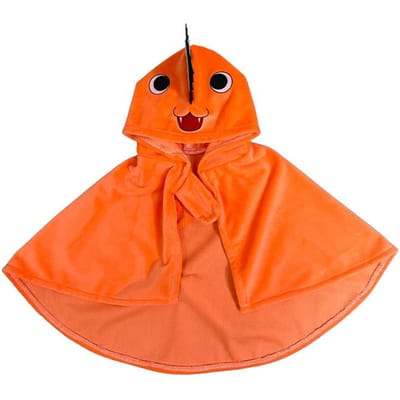 Vêtements pour animaux de compagnie Pochita Mode Cape pour chat chien Cosplay Anime Accessoire d'Halloween pour animal de compagnie Costume Vêtements de transformation doux et chauds pour chiot orange