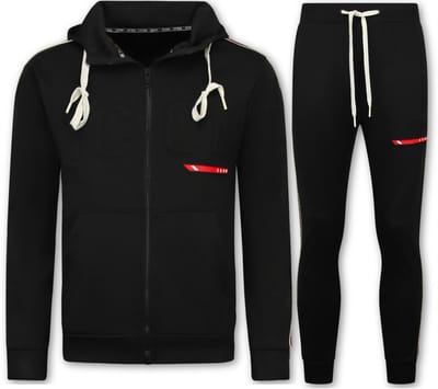 Trainingspak Heren ICON - Joggingpak Heren Volwassenen - Huispak Heren - Tracksuit - 6157 - Zwart