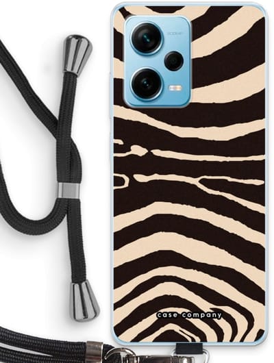 Case Company® - Hoesje met koord geschikt voor Xiaomi Redmi Note 12 Pro Plus hoesje met Koord - Arizona Zebra - Telefoonhoesje met Zwart Koord - Bescherming aan alle Kanten en Over de Schermrand