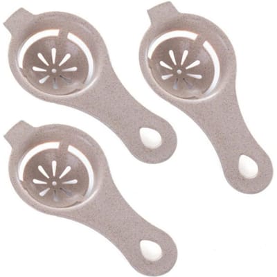 3 STUKS Eierfilter Eierscheiders Tarwestro Eigeel-Eiwitscheider Dooier Splitser Keuken Bakken Dooier Eiwit Zeef Bakgereedschap gray