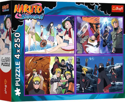 Trefl puzzel Naruto Shippuden 4x250 stukjes - The Adventures of Naruto Uzumaki.