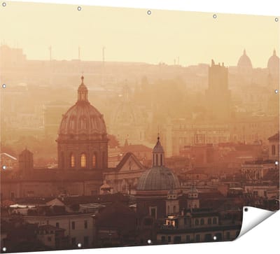Gards Tuinposter Rome Stad bij Zonsopgang - 160x120 cm - Tuindoek - Tuindecoratie - Wanddecoratie buiten - Tuinschilderij