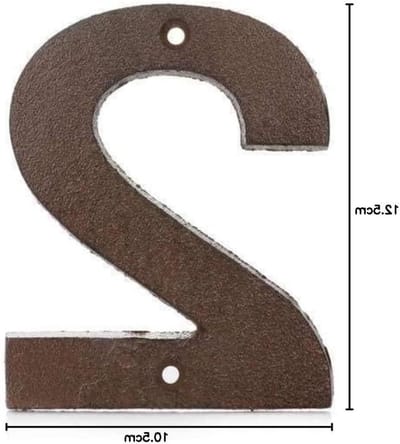 Gietijzeren Huisnummer - Deurnummer Huis - Voordeur Decoratie - Verweerde Afwerking - 12.5 cm Hoog - Roest Bruin