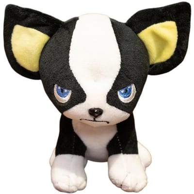 Jojo's Bizarre Avontuur Iggy Hond Pluche Pop 14cm Kawaii Gouden Wind Knuffel Fan Cadeau Rugzak Dierlijke Pluche Pop 14cm black