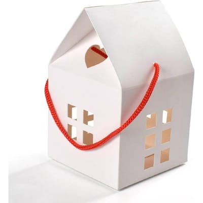 5 Stuks Huisvorm Kerst Cadeau Doos Snoep Snack Koekjes Verpakkingsbenodigdheden Kerstboomversieringen Navidad 2024 Nieuwjaar Kinderen Cadeaus 5pcs