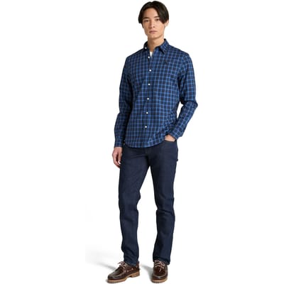 Timberland Poplin Check Shirt Drk Sapphire Yd Taglia: M | Camicie Casual Outlet | Uomo | Blu