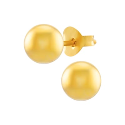 WeLoveSilver - Oorstekers - 925 Zilver - Gold Plated - Gladde Bol