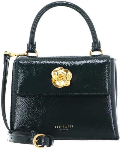 Ted Baker schoudertas Roseau Rose Detail Mini Crinkle Bag Dark Green donkergroen