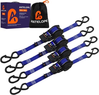 Ratelband Bundels - Spanbanden - Lading Zekeren - Automatisch Intrekbaar - 250 cm x 2.5 cm - Blauw