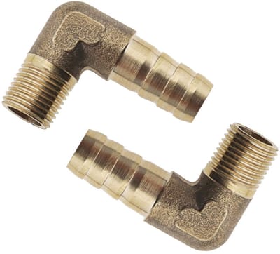 Dailygoods - Prikkeldraad Pijpfitting - 90 Graden Elleboog - Messing - 8mm Slangaansluiting - Draadconnector - Geschikt voor Brandstofleiding