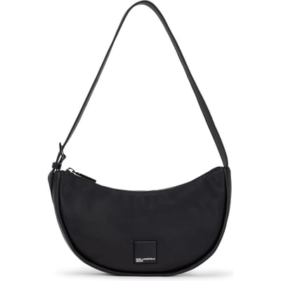 Karl Lagerfeld Klj Box Logo Soft Halfmoon Bag Black Taglia: OS | Borse a mano Outlet | Donna | Nero