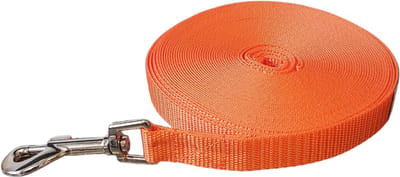 Rieba® Hondenriem 5 meter – Lange Lijn - Trainingslijn – Sleeplijn – Speurlijn - Hondenlijn – Looplijn – Riem Hond - Voor Training en Wandelen – 2 cm Breed – Nylon – Oranje