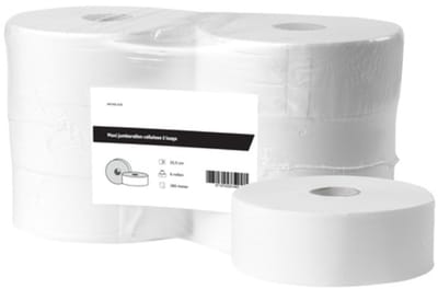 Toiletpapier Maxi jumborollen cellulose 2-laags Wit FSC 6 rollen