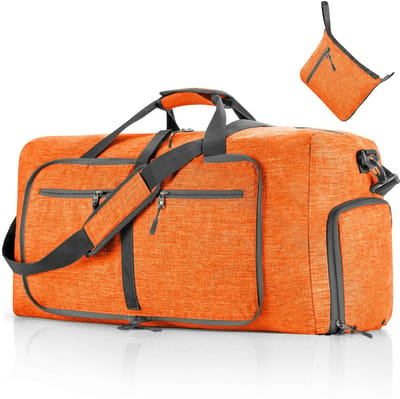 VHV - Reistas - Weekendtas - Sporttas - Opvouwbare reistas - 85 Liter - Waterbestendig - Met schoenenvak - Lichtgewicht - Voor reizen en sport - Unisex - Oranje