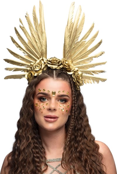 Boland - Diadeem halo kroon Stella Goud - Één maat - Volwassenen - Vrouwen - Festival - Fantasy