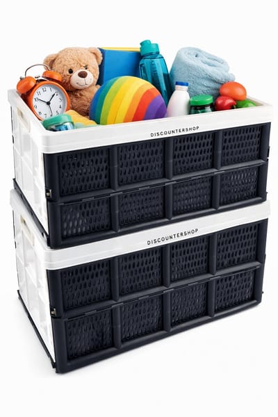 Vouwkratten Opvouwbare 2stuks 32 Liter - Wit - Kamperen & Outdoor - Huishouden & Klussen (2 Stuks) - 50x21x33cm
