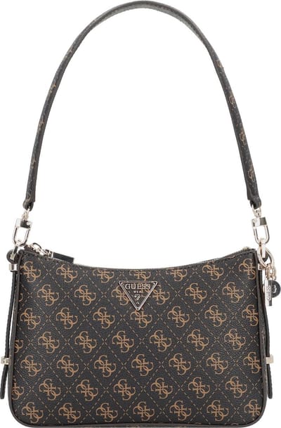 GUESS Schoudertas Eco Erica Top Zip Shoulder Bag Coal Logo Donkergrijs