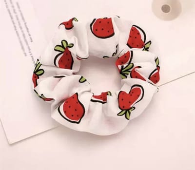 Akyol - Watermeloen scrunchie - Haarelastiek | Haaraccessoires | Haarband -watermeloen elastiek -watermeloen elastiek voor haar -watermeloen accesoires -haarelastiek watermeloen
