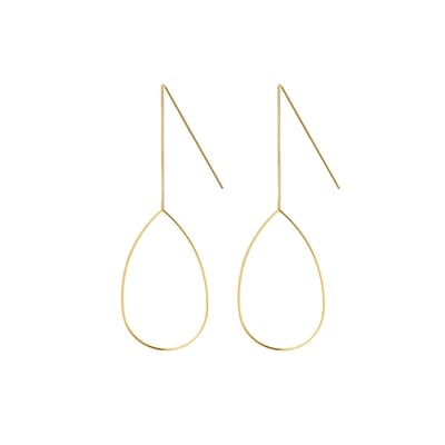 Goud Plated Hangende Druppel Oorbellen