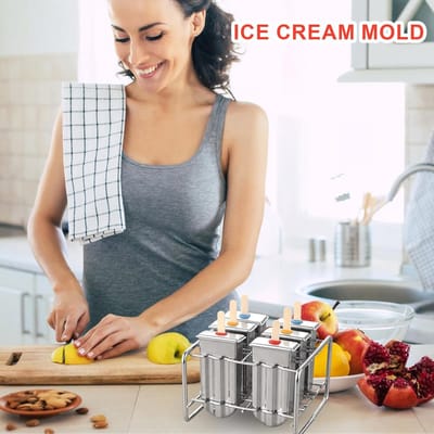 IJsjes Maker Set - Bevroren Dessert Vormen - Zelfgemaakte Lekkernijen Maken - Roestvrij Staal Materiaal - 6 Stuks - Meerkleurig