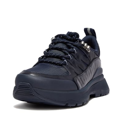 FitFlop Neo-D-Hyker outdoor sneakers van leder-mix ZWART - Maat 36
