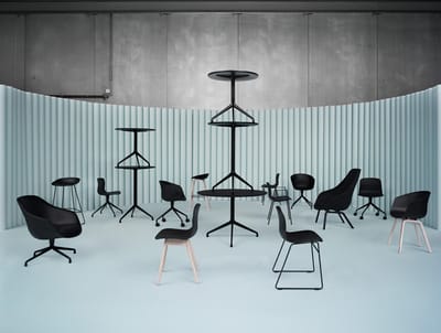 HAY - About A Table AAT20 - Laminaat wit, rand multiplex - Ø 128 cm