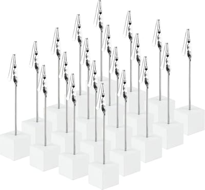 20 stuks memo-cliphouders, standaard, fotohouder, memohouders, stoelkaarthouder, ansichtkaarthouder voor foto's, kaart, notitie, paperclip (wit)