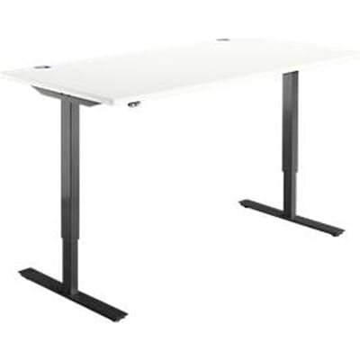 Schäfer Shop  Select Bureautafel START UP, eentraps elektr. in hoogte verstelbaar, B 1600 mm, wit/zwart