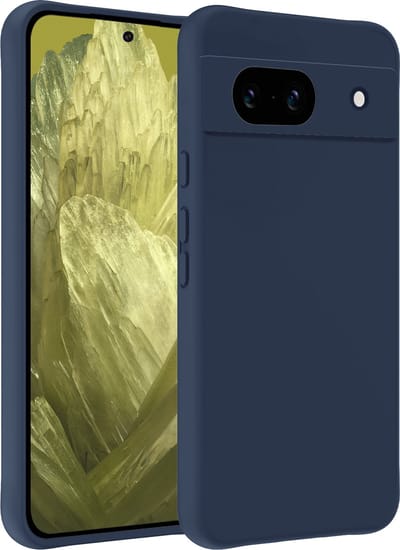 Hoesje - Geschikt voor Google Pixel 8a - Sterk & Shockproof - Hoes Cover - Siliconen Case - Telefoonhoesjes - Donkerblauw