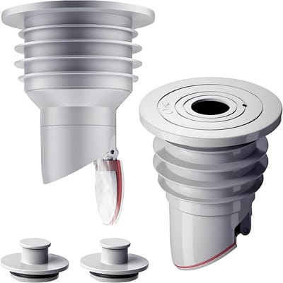 Afvoerstoppen Set - Slangstop Universeel - Geur en Lekkage - 7-laags Afdichtring - 35-40 mm - Grijs
