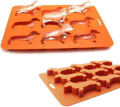 Thijox - IJsblokjesvorm Teckel, Siliconen IJsblokjesschaal voor 9 Schattige IJsblokjes, Perfect voor Feesten, Familiebijeenkomsten, Keuken en Drankjes