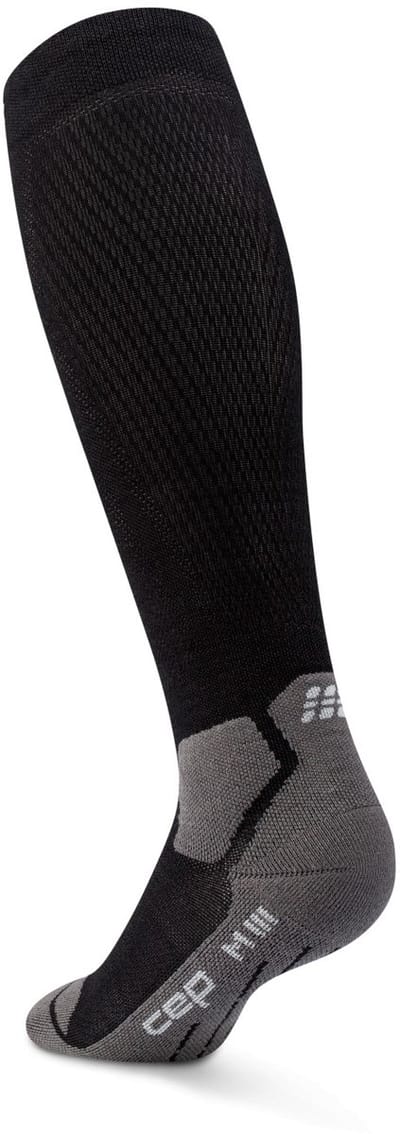 CEP Hiking Light Merino Tall Compressie wandelsokken - Zwart/Grijs - Kuitomvang Dames 32-38 cm