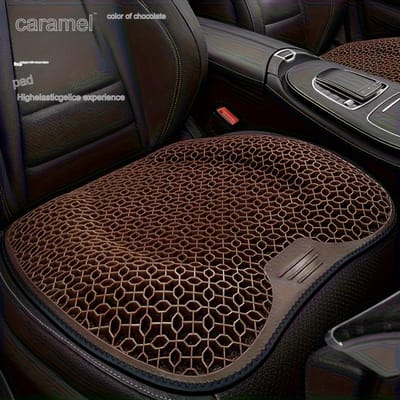 Coussin de siège hexagonal en gel - Coussin respirant ergonomique pour chaise de voiture et de bureau avec matériau en gel de qualité supérieure pour un confort toute la journée, soulagement de la pression marron
