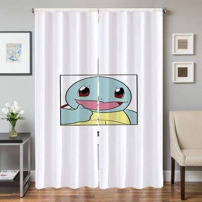 Huisinterieur Keukengordijnen voor Woonkamer 2 Stuks Verduisterende Gordijnen Deurgordijn Pokemon Slaapkamerdecoratie Scheidingswand W50xH70cmx2pcs-CL gray