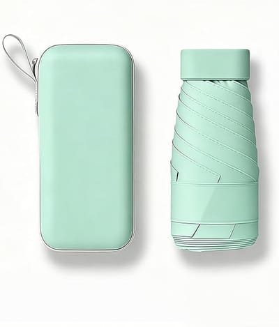 Mini-paraplu - Reisparaplu - Zonneparaplu - kleine zakparaplu - inklapbaar, reisparap, uv-bescherming - 1 set - Inclusief opbergtas(Lichtgroen)