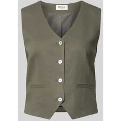 regular fit linnen gilet met bindceintuur model 'GOA'