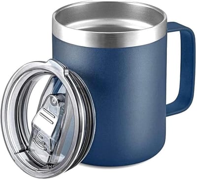 longziming -12oz Thermosbeker RVS Dubbelwandig – Lekvrije Reisbeker met Brede Drinkopening, Houdt Koffie & Thee Warm of Koud, Ideaal voor Werk, Thuis en Reizen
