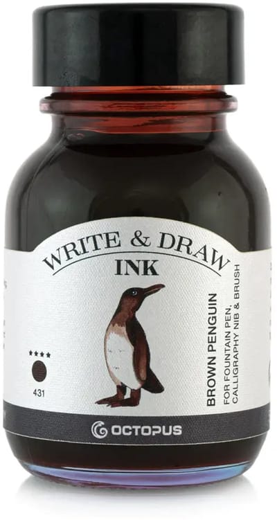 Octopus - Schrijfinkt - Tekeninkt - 50 ml - Brown Penquin