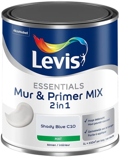 Levis - Essentials Mur & Primer Mix - Shady Blue C10 - Mengverf - 1 L