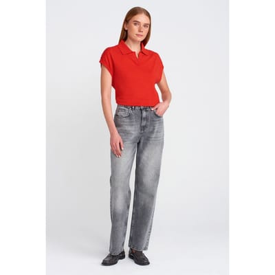 Hoge Taille Straight-Leg Mom Jeans