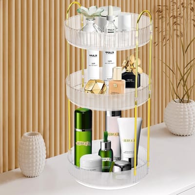 JGS Premium - Draaibare make-uporganizer voor parfums en huidverzorging - Multifunctionele organizer voor commode, slaapkamer en woonkamer