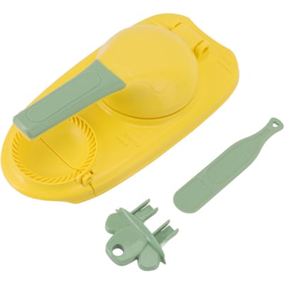 2-in-1 Dumpling Maker Eenvoudig te Gebruiken Tijdbesparend Dumpling Huid Wrapper Vorm voor Huis Restaurant Groen L(for 6.5-9kg) geel