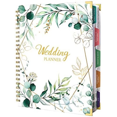 Bruiloft Planner A4 Met Groene Bladeren Voor Aquarel Ontwerpen
