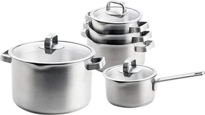 bk simplicity - pannenset - 5-delig - zilver
