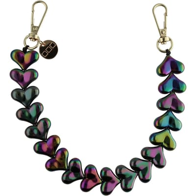 123watches Telefoonkoord Heart - zwart - goud - Geschikt voor iPhone en andere smartphones